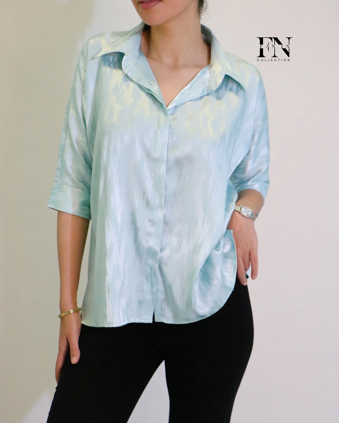 شومیز مجلسی زنانه کیمونو طرح ژاکارد فری‌سایز