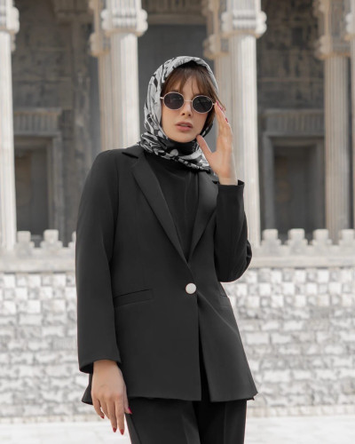 کت زنانه تک دکمه یقه انگلیسی